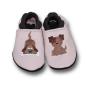 Preview: Krabbelschuhe Hund auf rosa